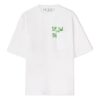 T-shirt blanc à manches courtes et coupe ample Off-White pour homme SS22 avec motif Diagonal Arrow et peinture en spray