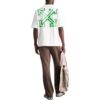 T-shirt blanc à manches courtes et coupe ample Off-White pour homme SS22 avec motif Diagonal Arrow et peinture en spray