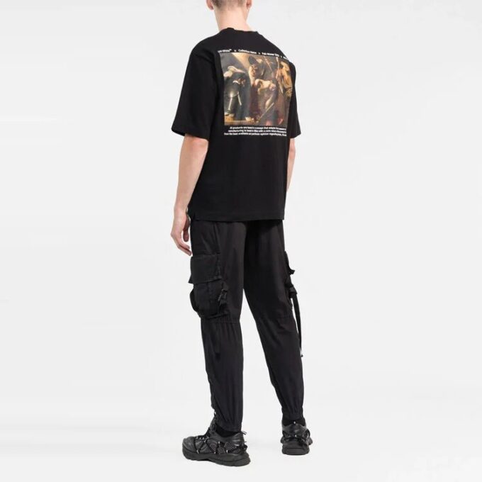 T-shirt blanc à manches courtes et coupe droite pour homme Off-White, imprimé lettres de l&rsquo;alphabet
