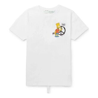 T-shirt blanc à manches courtes Off-White Men&rsquo;s x The Simpsons/ The Simpsons Crossover Printing, version standard