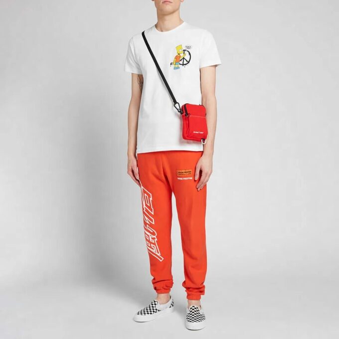 T-shirt blanc à manches courtes Off-White Men&rsquo;s x The Simpsons/ The Simpsons Crossover Printing, version standard