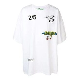 T-shirt blanc à manches courtes Off-White pour homme avec imprimé dans le dos