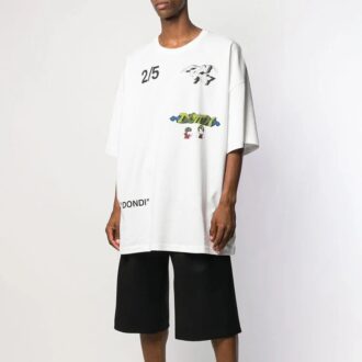 T-shirt blanc à manches courtes Off-White pour homme avec imprimé dans le dos
