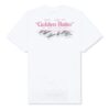 T-shirt blanc à manches courtes Off-White pour homme avec imprimé Golden Ratio en or jaune