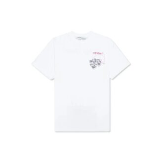 T-shirt blanc à manches courtes Off-White pour homme avec imprimé Golden Ratio en or jaune