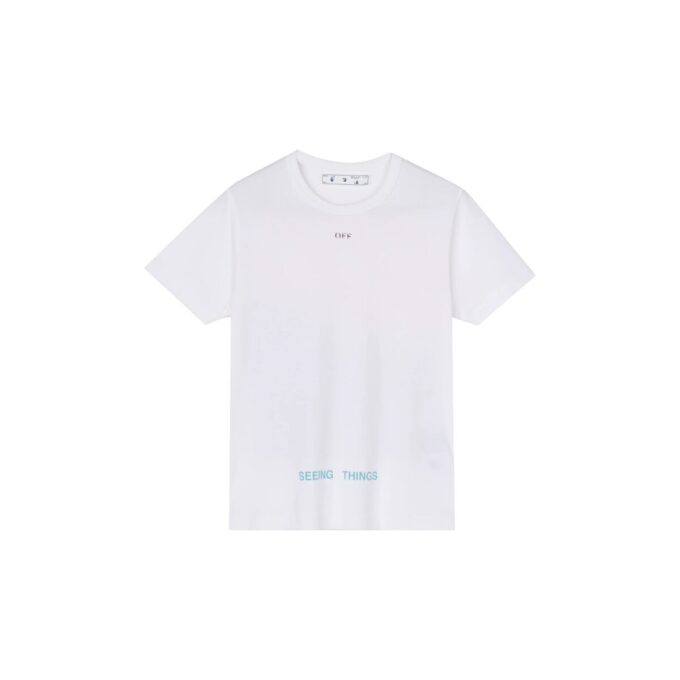 T-shirt blanc à manches courtes Off-White pour homme avec imprimé Marilyn Monroe
