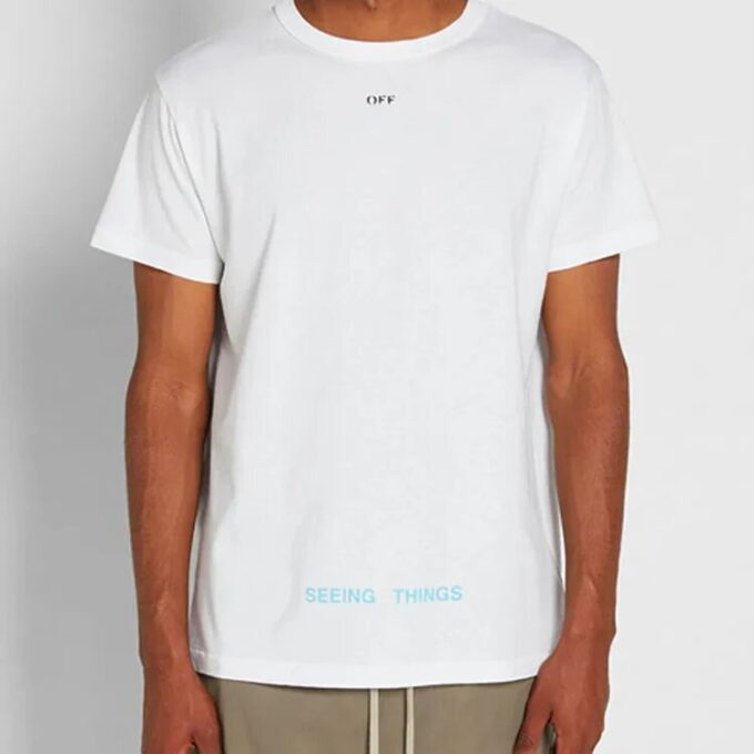 T-shirt blanc à manches courtes Off-White pour homme avec imprimé Marilyn Monroe