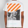 T-shirt blanc à manches courtes Off-White pour homme avec imprimé Marilyn Monroe