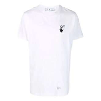 T-shirt blanc à manches courtes Off-White pour homme, collection printemps-été 2022, couleur unie avec logo imprimé sur la poitrine