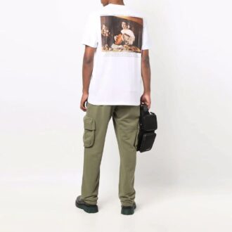 T-shirt blanc à manches courtes Off-White pour homme FW21 avec imprimé Caravaggio