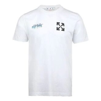 T-shirt blanc à manches courtes Off-White pour homme SS22 avec imprimé classique « Chest Classic Arrow Alphabet »
