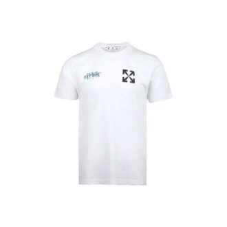 T-shirt blanc à manches courtes Off-White pour homme SS22 avec imprimé classique « Chest Classic Arrow Alphabet »