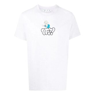 T-shirt blanc à manches courtes unie avec logo imprimé Off-White pour homme