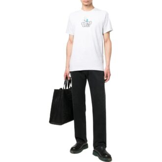 T-shirt blanc à manches courtes unie avec logo imprimé Off-White pour homme