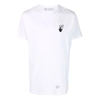 T-shirt blanc à manches courtes unie Off-White pour homme avec flèche Caravaggio