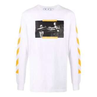 T-shirt blanc à manches longues Off-White pour homme FW21 Caravaggio Painting