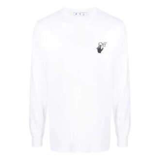 T-shirt blanc à manches longues Off-White pour homme, motif flèche et logo