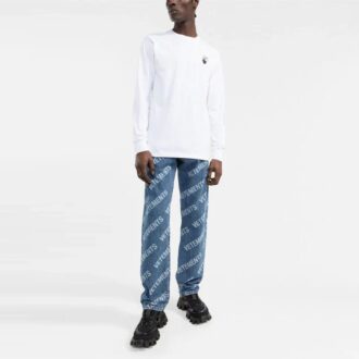T-shirt blanc à manches longues Off-White pour homme, motif flèche et logo