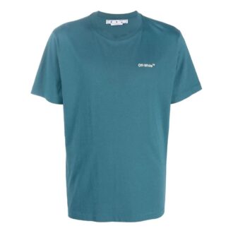 T-shirt bleu à col rond et Shorts à manches courtes Off-White pour homme, collection automne-hiver 2022, version standard, imprimé Arrows
