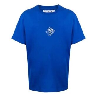T-shirt bleu imprimé logo Off-White pour homme