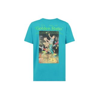 T-shirt bleu à manches courtes Off-White pour homme, version standard, avec imprimé squelette C/O Virgil Abloh