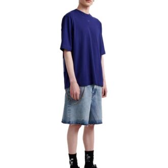 T-shirt bleu oversize à manches courtes et flèche en caoutchouc FW21