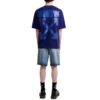 T-shirt bleu oversize à manches courtes et flèche en caoutchouc FW21