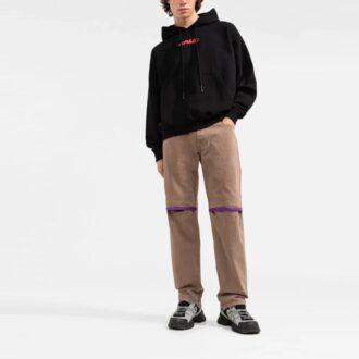 T-shirt à capuche ample pour homme Off-White FW21, imprimé logo, motif Arrows et alphabet, noir