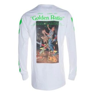 T-shirt à col rond en coton imprimé, manches longues, version standard, blanc T-shirt à col rond en coton imprimé, manches longues, version standard, blanc