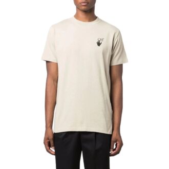 T-shirt à col rond et manches courtes avec logo Arrows imprimé, blanc crème T-shirt à col rond et manches courtes avec logo Arrows imprimé, blanc crème