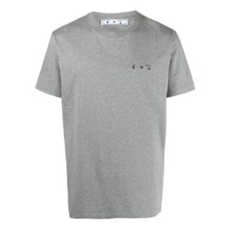 T-shirt à col rond et manches courtes avec logo imprimé, version standard, gris, collection SS21 T-shirt à col rond et manches courtes avec logo imprimé, version standard, gris, collection SS21