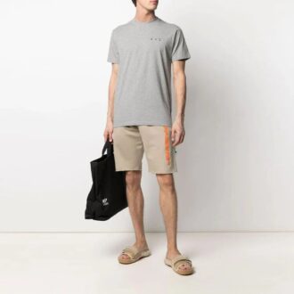 T-shirt à col rond et manches courtes avec logo imprimé, version standard, gris, collection SS21 T-shirt à col rond et manches courtes avec logo imprimé, version standard, gris, collection SS21