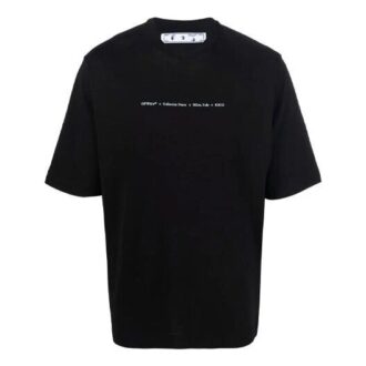 T-shirt à col rond et manches courtes FW21 avec logo, coupe ajustée, noir T-shirt à col rond et manches courtes FW21 avec logo, coupe ajustée, noir