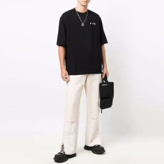 T-shirt à col rond et Shorts avec logo imprimé, version standard, noir, collection automne-hiver 2021