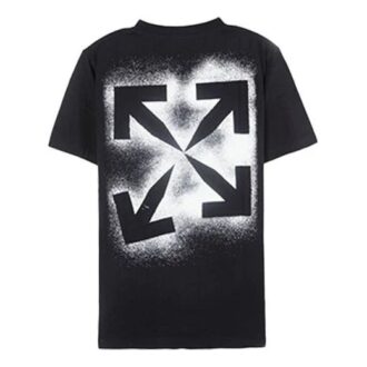 T-shirt à col rond et Shorts noirs avec flèche et éclaboussures d&rsquo;encre