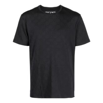 T-shirt à col rond imprimé monogramme