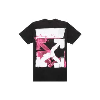 T-shirt à col rond motif Arrows « Noir Blanc Rose »