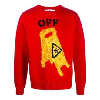 T-shirt à col rond Off-White pour homme, motif squelette, rouge