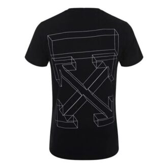 T-shirt court à manches courtes en coton style urbain pour homme, noir