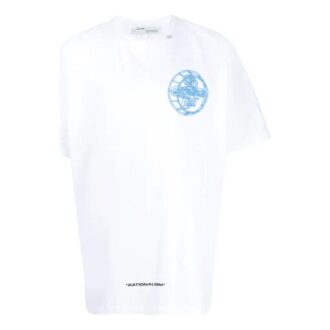 T-shirt décontracté à manches courtes blanc avec impression 3D Off-White