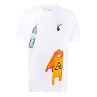 T-shirt décontracté Pascal Applique pour homme, blanc