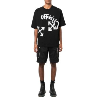 T-shirt de skate oversize Paint Script « Noir »