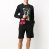 T-shirt de sport à rayures diagonales et logo pour homme