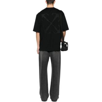 T-shirt en coton avec broderie « Black »