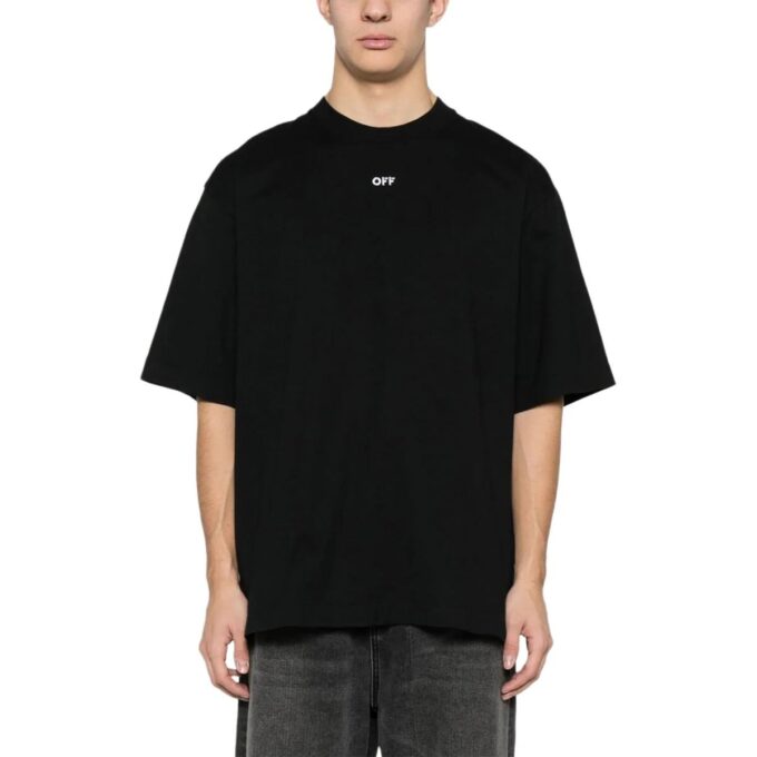 T-shirt en coton avec broderie « Black »