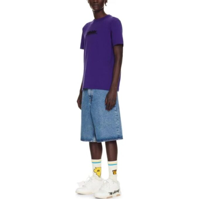 T-shirt en coton avec logo brodé « Dark Purple »