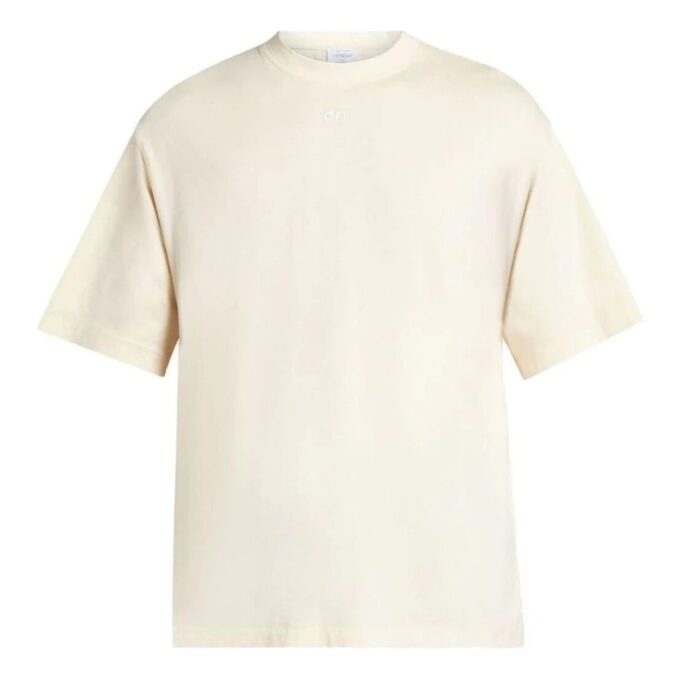 T-shirt en coton brodé de flèches « Angora White »