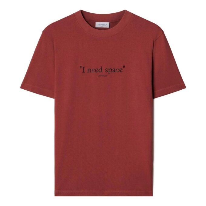T-shirt en coton « Give Me Space » « Nuance rouge brique foncé »