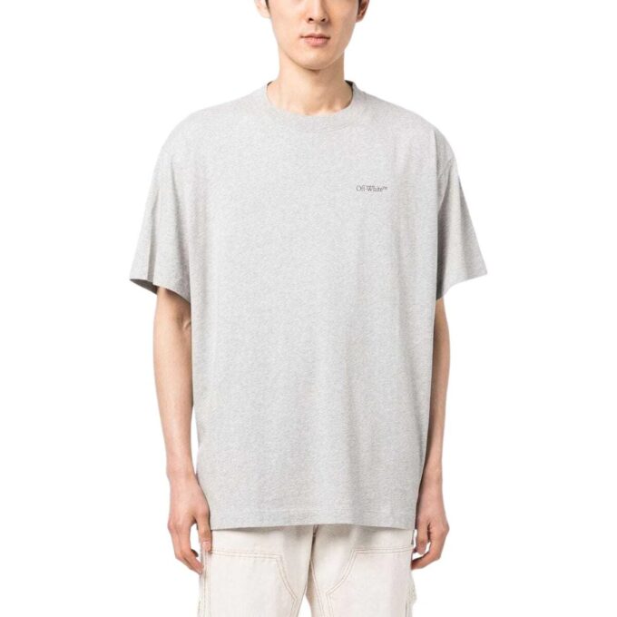 T-shirt en coton à imprimé flèches géantes « Gris »