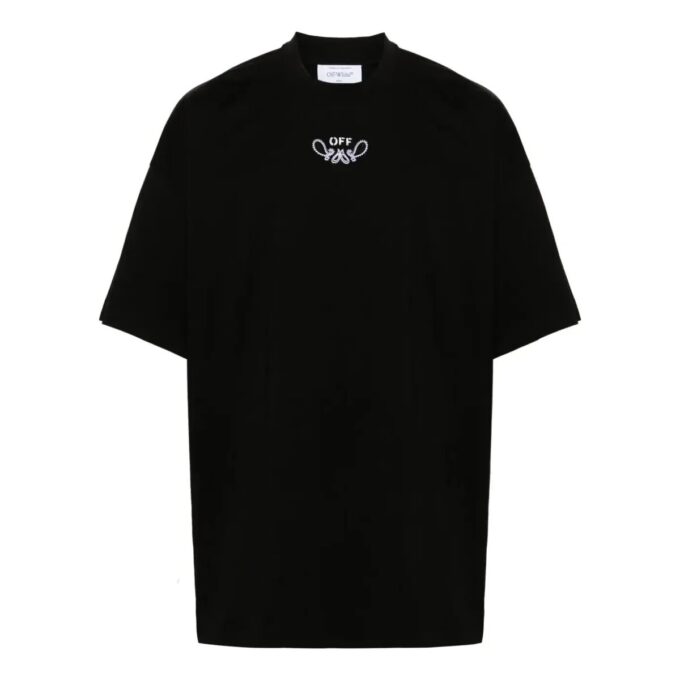T-shirt en coton à motif flèche « Noir »